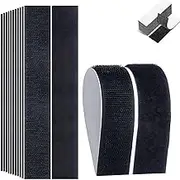 12-Pack Loop Tape & Heavy-Duty Hook - 1"x4" (2.5x10cm) Self-Adhesive Strips, Reusable Double-Sided Fastener for Walls/Home/Office/Workshop (12PC)