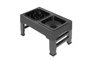 Pawz Adjustable Elevated Pet Feeder Bowl Black
