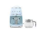 50's Retro Drip Coffee Maker with Extra Carafe, Pastel Blue