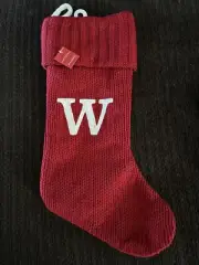 Target Wondershop Letter W Monogram Stocking Christmas FULL SIZE Solid Red
