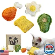 Petelligent Loofah Chew Cat Toys with Catnip and SilverVine (Actinidia) for K