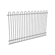 ProtectorAl 2400 x 1500mm Palladium Silver Aluminium Loop Top Pool Fence Panel With Mid Rail
