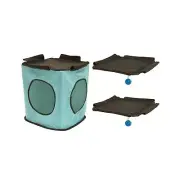 Kitty City Cats Cube & 2 Platforms Bed Mats Pets House Heavy Duty Coated Fabric