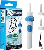 Ear Wax Removal Kit - Electric Ear Vacuum Wax Remover - Chargeable Electric Earwax Remove Removal Ear Irrigation System - Soft Clean Tool with 2 Replacement Head for Home & Travel Use