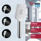Decaura 3-Mode Square Shower Handset Hand Held Shower Head Adhesive Chrome