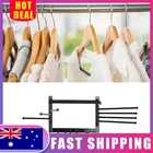 Wall Mounted Rotating Towel Rack with Hooks & Arms for Laundry - Black