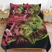a1476 Bride of Chucky Duvet Cover Set, 3 Piece Bedding Set 86x70" Double Sided Printing Decorative Comforter Cover Set (1 Duvet Cover + 2 Pillow Shams