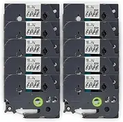 ExtraPrint Compatible Label Tape Replacement for Brother TZe-141 TZ141 18mm - Black on Clear Laminated Tape for Brother P-Touch PTD450 PTD600 PTD610BT PTD800W PTE300VP PTE550WVP PTH300Li, Pack of 10