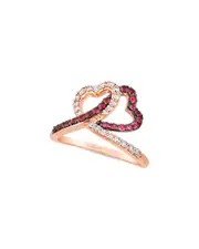 Le Vian 14K Rose Gold 0.69 ct. tw. Diamond & Ruby Half-Eternity Ring