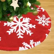 Small Tree Skirt Red Christmas Tree Skirt 24 inch Faux Fur Snowflakes Round X...
