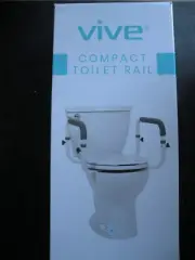 Vive Toilet Safety Rail -Adjustable Grab Bar - Compact Support Frame With Handle
