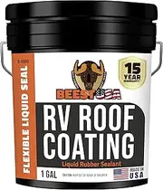 BEEST RV Roof Coating White, 1 Gallon Covers up to 50 sq ft (2 Coats), Solar Reflective & Waterproof Sealant| Elastomeric Leak Repair Coating, Liquid Rubber RV Roof Sealant for Trailers, Camper & More