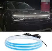 Led Lights for Car, Exterior Lights for Cars 59 Inch Car Hood Led Strip 12V White Car Hood Light Strip Flexible Headlights Waterproof Daytime Running Light Strips Hood Lights for Car, Truck(White)