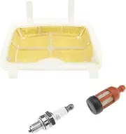 VGOL Set of 3 Air Filter Spark Plug Kit 11391201602 Compatible with Stihl MS171 MS181 MS211 Chainsaw Oil Fuel Filter Parts Chainsaw Accessories