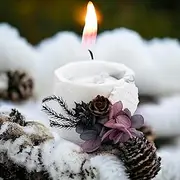 Elegant Octagon Soy Wax Scented Candle with Dried Flowers & Pinecones - Hand-Poured in Artisan Jar, Zen Home Decor,Wedding Centerpiece, Photo Prop or Meditation Gift for Women