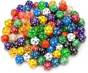 Wiz Dice Polyhedral RPG Dice from D4 to D20| Role Playing Game Dice| D&D Dice in Random Colors| D20 Polyhedral - 100 Pack