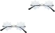 Amosfun 2 Pcs Snowflake Sunglasses Trendy Sunglasses Christmas Party Glasses Cat Eye Sunglasses Christmas Party Favors 2021 New Year Glasses Metal Clothing Men and Women Party Supplies