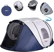 Camping Pop Up Tent, 2-4 Person Automatic Easy Setup Tents, 2 Doors-Instant Popup Family Tents for Camping, Hiking, Traveling (Upgrade)
