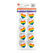 Rainbow Party Badges - Rainbow Hearts