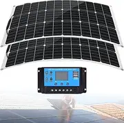 Monocrystalline Flexible Solar Panel, Flexible Solar Panel Bendable Thin Film Monocrystalline Lightweight for Marine RV Cabin Van Car Uneven Surfaces