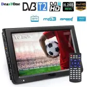 10inch HD Portable TV DVB-T2 ATSC ISDB-T Digital Analog Mini Rechargeable Car TV