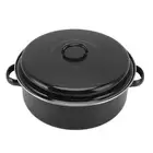 (Iron Cover 28cm)Roasting Pan Enamel Iron Stainless Steel Roaster Pan With Lid
