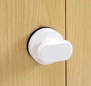 WANLIAN Powerful Suction Cup Glass Mirror Door Handle - Fridge Drawer Bathroom Wall Handrail, Bath Shower Handle, Kitchen Drawers Cabinet Handle (White Trumpet)