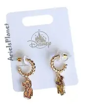Disney Parks Mickey Mouse Ear & Heart Gold Tone Cubic Zirconia Stud Earrings