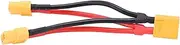 XT60 Parallel Battery Connector Cable Dual Extension Y Splitter 1 Male to 2 Female Silicone Wire