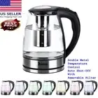 Electric Kettle Glass Tea Pot Stainless Steel Temperature Control LED 1500W 1.8L
