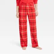 Wondershop Women's XL Red Plaid Fleece Pajama Pants - Size XL