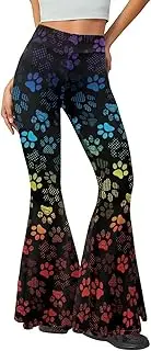 [Bulopur] Women High Waisted Yoga Flare Pants Bootcut Leggings Pants Workout Trousers Wide Leg Sweatpants