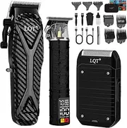 LQT Hair Clippers for Men Professional, Hair Trimmer & Beard Electric Razor Kit, Barber Clipper Set for Men’s Grooming Cordless with LCD Display, Hair Cutting Clippers and Trimmers Set