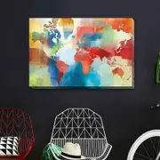 Season Change Abstract Map Stretched Canvas Print A380