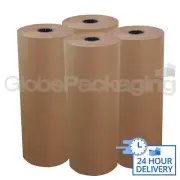 500mm x 200M x 4 BROWN KRAFT WRAPPING PAPER ROLLS 88gsm