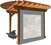 Heavy Duty Waterproof Outdoor Clear Tarp Curtain with Eyelets Weather Resistant PVC Tarpaulin Panel for Pergola Porch Gazebo Garden Multipurpose Outdoor Partition Curtain