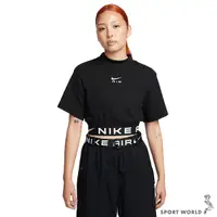 在飛比找Yahoo奇摩購物中心優惠-【下殺】Nike 女裝 短袖上衣 短版 刺繡 Logo 黑【