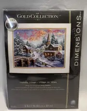 Dimensions Gold Collection Cross Stitch Kit Holiday Village 8783 New OPENED