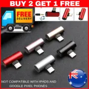 2 in1 T Adapter USB Type-C to 3.5mm Jack AUX Audio Charging Headphone Splitter