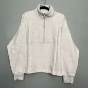NWT Cotton On Plush Essential Half Zip Jumper Sweatshirt Pull Over Cloud Gray L