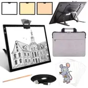 Elice Rechargeable A3 Light Pad with Carry Bag, Top Clip, Foldable Stand, 3 C...