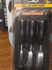 3 piece olympic tools wood chisel set with nylon pouch