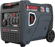 [A-iPower] 7600W Dual Fuel Portable Inverter Generator, Electric Start RV Ready, EPA & CARB Compliant CO Sensor, With Telescopic Handle For Backup Home Use, Tailgating & Camping (SUA7600iED)