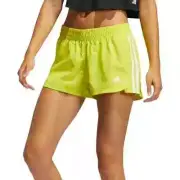 Adidas Pacer Training 3-Stripes Pulse Lime/White Woven Women's Shorts Size M NEW