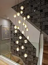 Crystal Ball Chandelier Modern Led Raindrop Multi Pendant Lights Fixture Ceiling Lamp for Home Stairs Living Room Hotel Hallway Foyer Entryway (26 Lights)