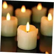 Flameless Votive Candles with Timer, 2" x 2" Real Wax, Warm White (Dripping)