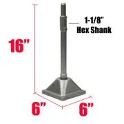 Jack Hammer Soil Compactors Dirt Tamper 1-1/8" Shank 6"x 6" Tamping Plate
