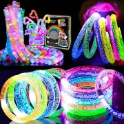 48 LED Pop Tubes and 40 Glow Bracelets, Super Value Glow In the Dark Party Su...
