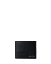 Calvin Klein Mens Leather Bifold Wallet Black - Wallets -Size One Size