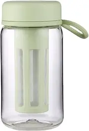 KGDSFG Cold Brew Coffee Maker Travel Tumbler with Soft Silicone Handle Portable Iced Coffee & Tea Infuser with Travel Cup,Green
